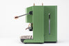 Faber Deluxe E.S.E.-Padmaschine in Acid Green, Seitenansicht mit Hebel und Wasserstandsfenster