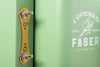 Faber Deluxe in Acid Green, Detail der Kippschalter und des Faber-Logos